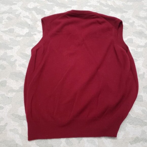 Brooks Brothers Sweater Vest Mens 46 Red V-Neck Lambs Wool Sleeveless - Picture 7 of 11